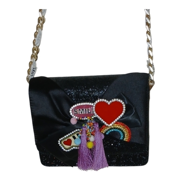 ALDO Black Red Glitter Embellished Crossbody Sling Bag - Picture 4 of 8